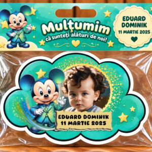 Mărturie magnetică personalizată – Mickey Cloud