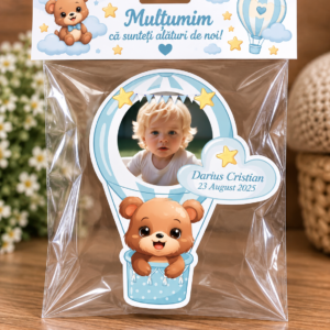 Mărturie magnetică personalizată – Aventură cu Balonul