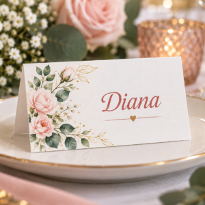 Place Card Personalizat | Clasic dreptunghiular pliat