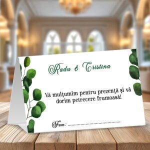 Plic de bani nuntă cu frunze
