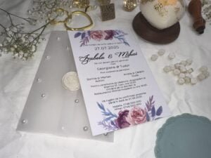Invitatie velum cu perle - imagine 2