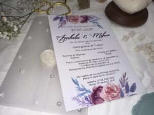 Invitatie velum cu perle - imagine 3