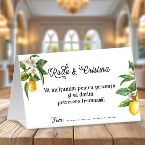 Plic de bani nuntă lămâie