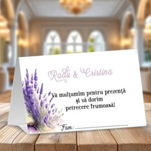 Plic de bani nuntă cu lavandă