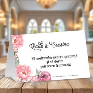 Plic de bani nuntă bujori