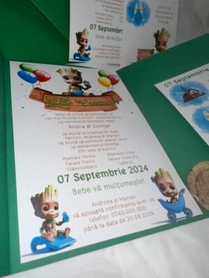 Invitatie botez baby Groot - imagine 3