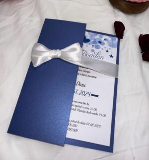 Invitatie albastru perlat