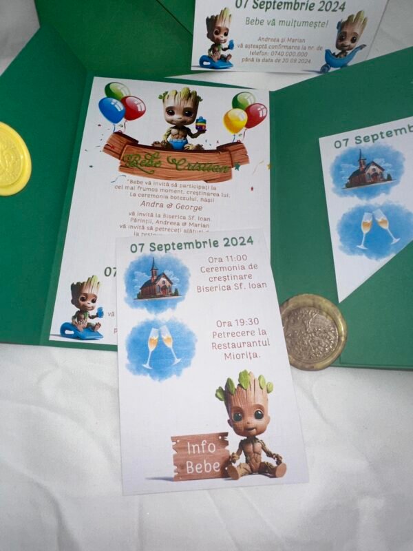Invitatie botez baby Groot - imagine 4