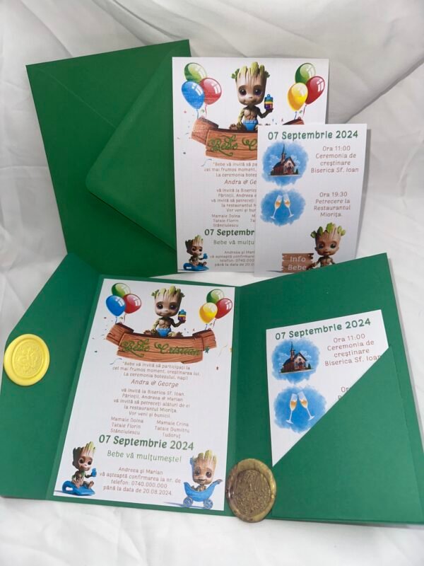 Invitatie botez baby Groot - imagine 6