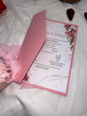 Invitatie roz mat - imagine 2