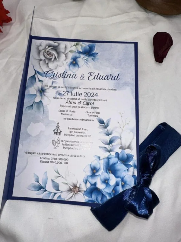 Invitatie Albastru regal - imagine 2