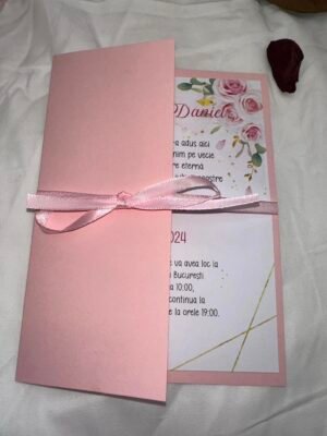 Invitatie roz mat - imagine 2