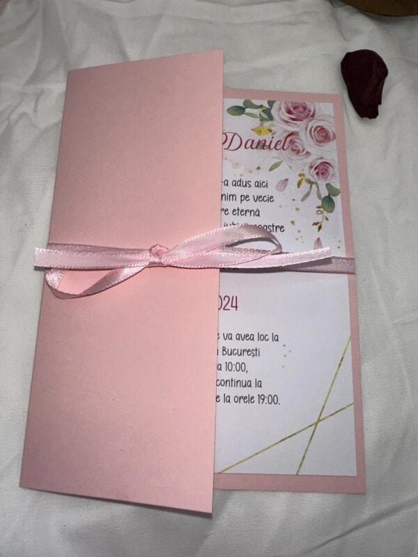 Invitatie roz mat - imagine 2