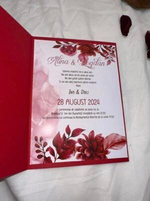 Invitatie rosu mat - imagine 2
