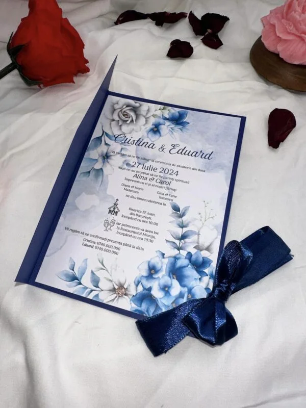 Invitatie Albastru regal - imagine 3