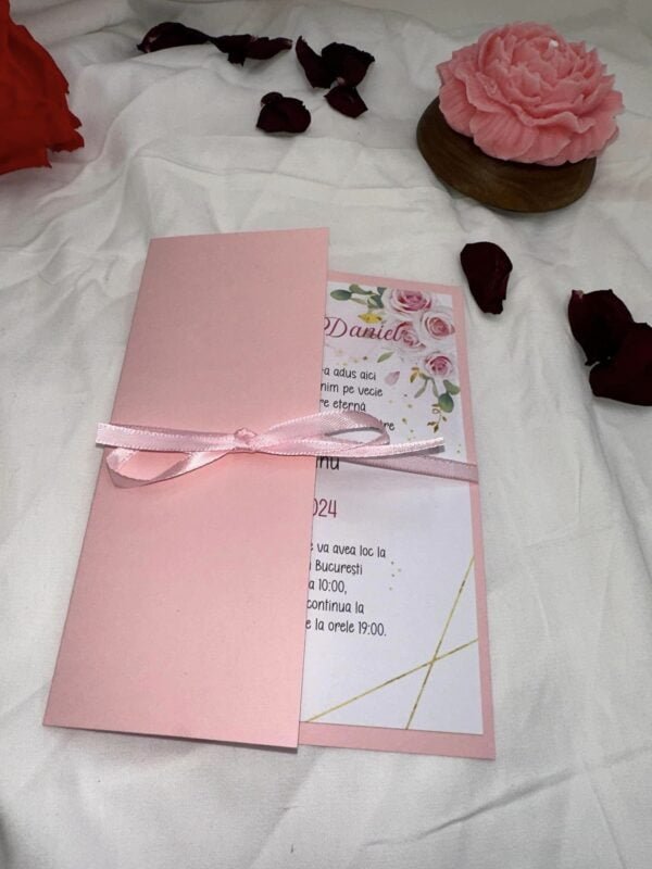 Invitatie roz mat