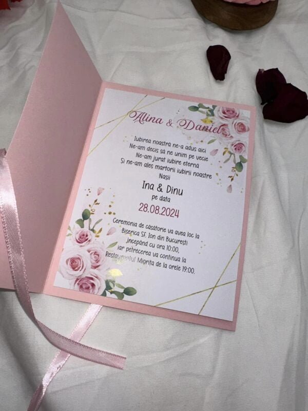 Invitatie roz mat - imagine 3