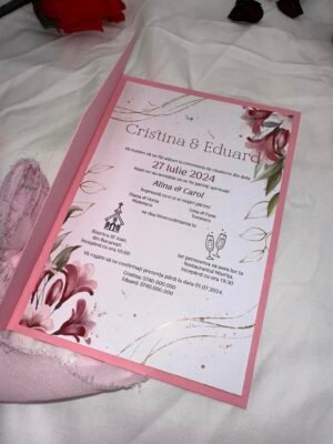 Invitatie roz mat - imagine 3