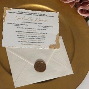 Invitatie rupta cu foita aurie