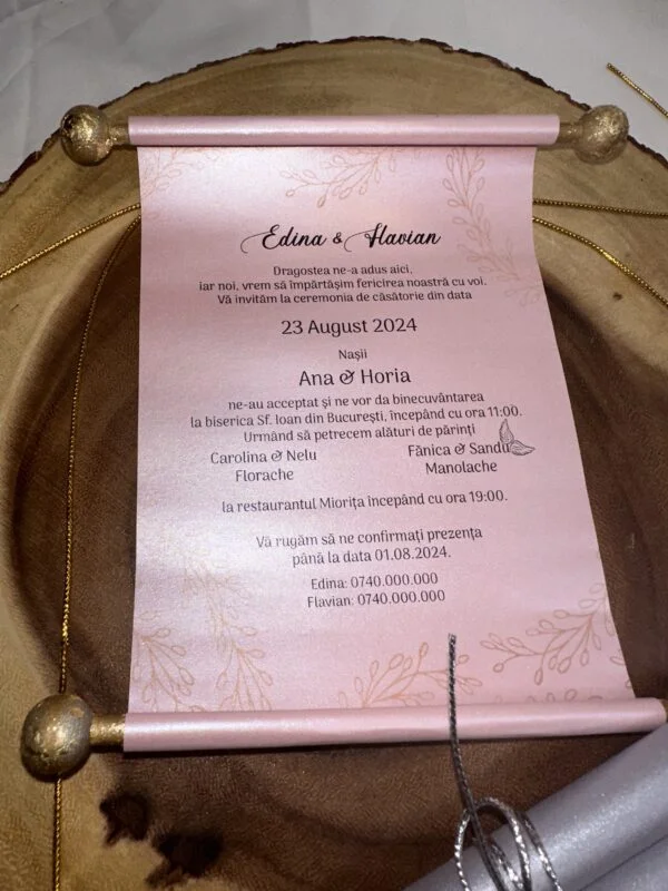 Invitatie papirus - imagine 4