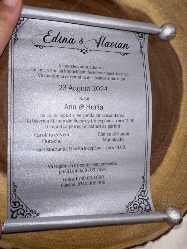 Invitatie papirus - imagine 3