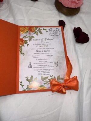 Invitatie flori portocalii - imagine 2