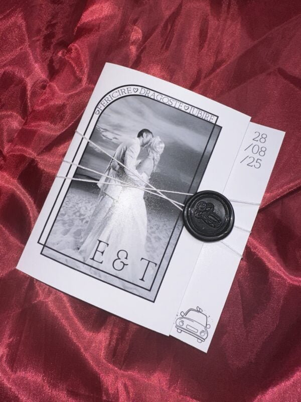 Invitatie alb-negru - imagine 2
