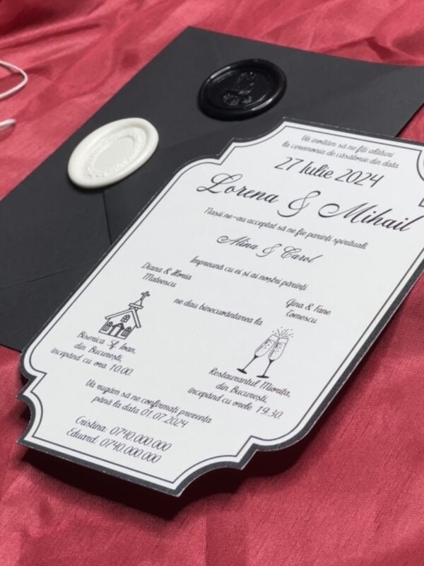 Invitatie elegant black