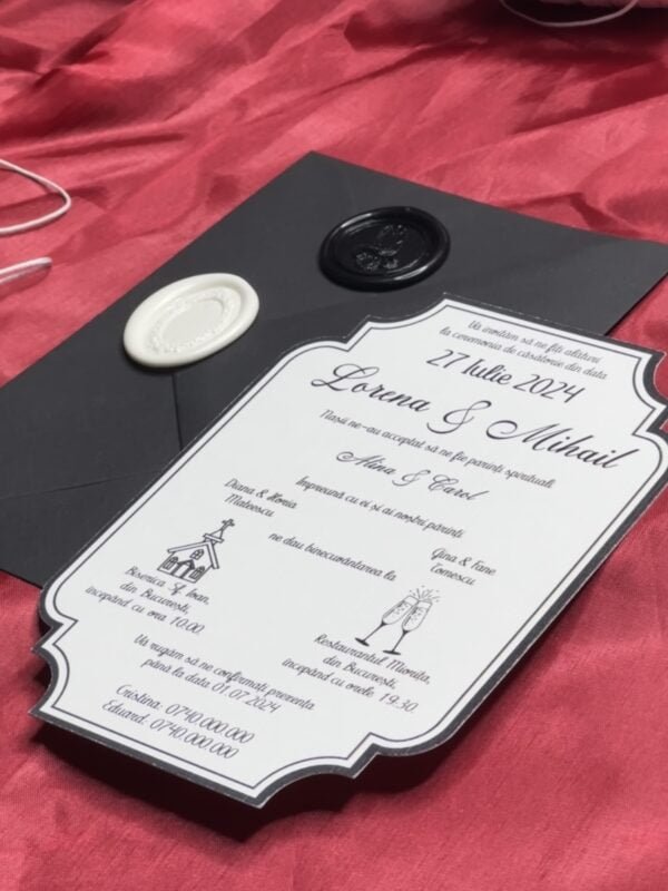 Invitatie elegant black - imagine 2