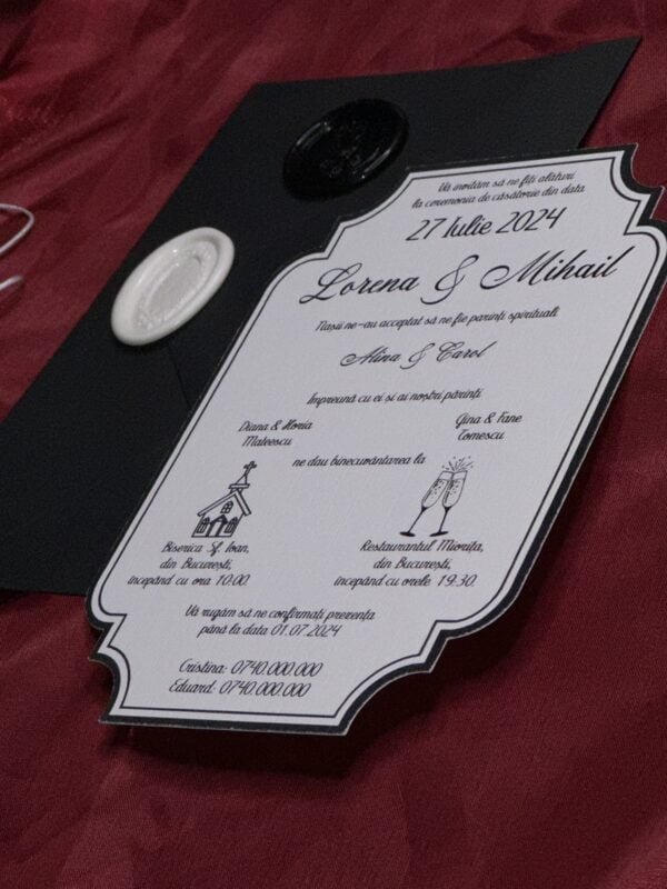 Invitatie elegant black - imagine 3