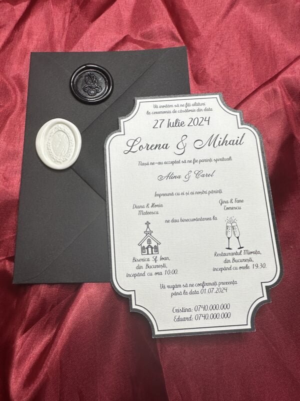Invitatie elegant black - imagine 5