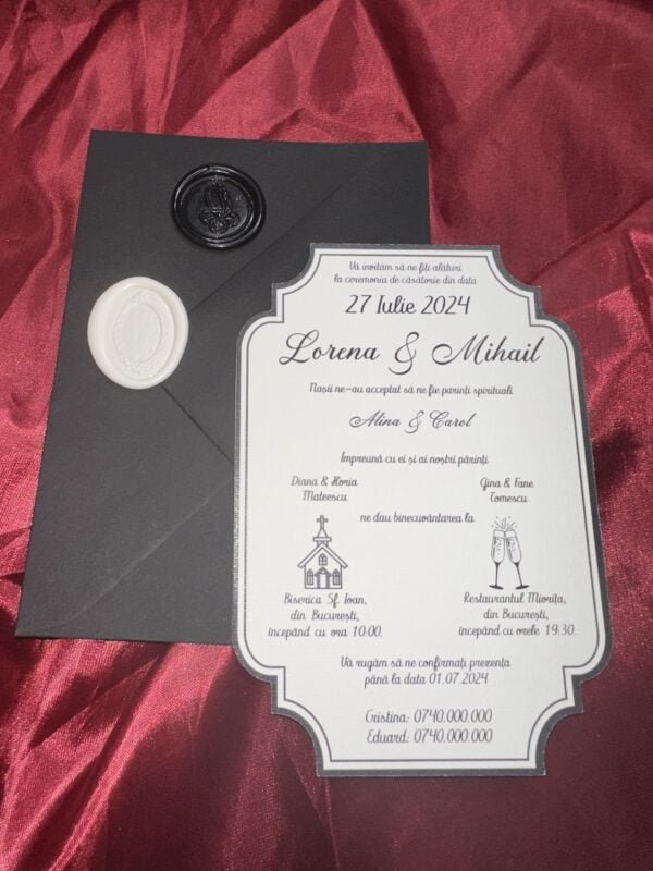 Invitatie elegant black - imagine 4