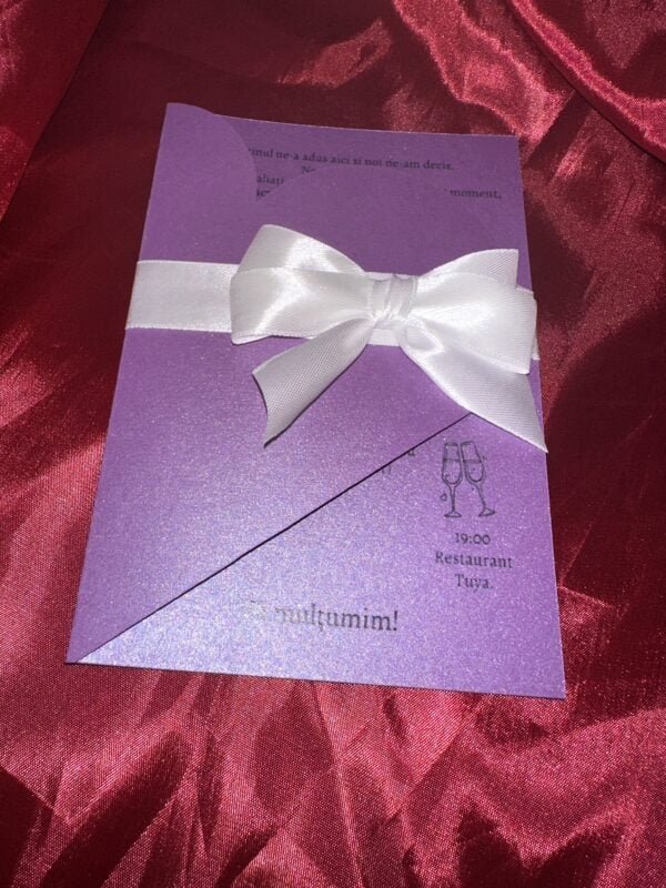 Invitatie inima perlata - imagine 2