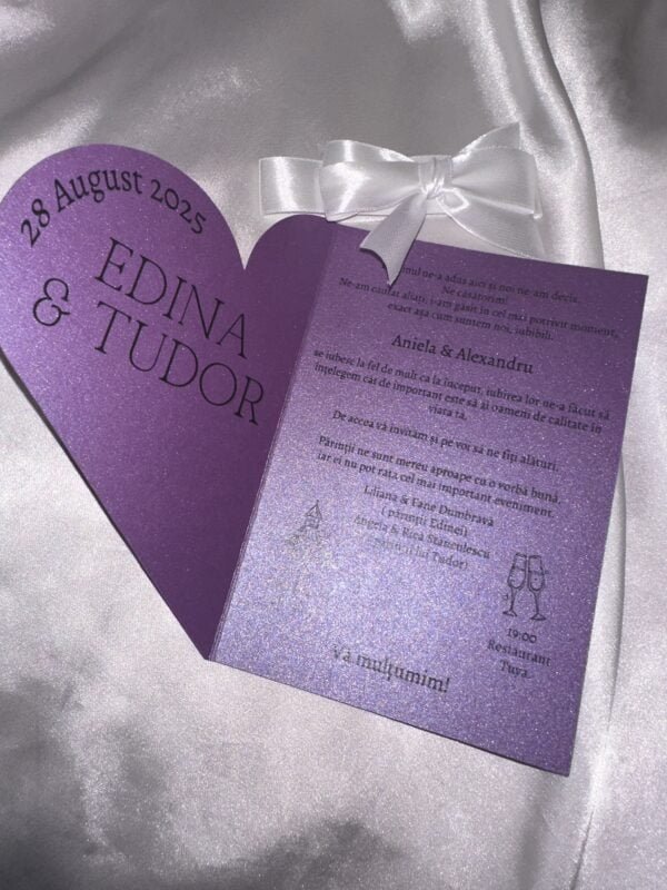 Invitatie inima perlata - imagine 5