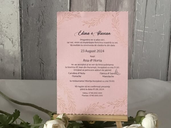 Invitatie perlata papirus - imagine 2