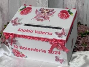 Cutie dar personalizată Zână cu flori - imagine 4