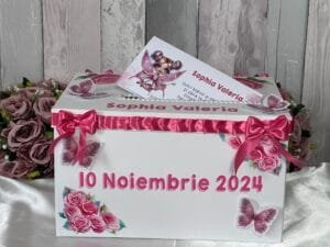 Cutie dar personalizată Zână cu flori - imagine 3