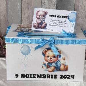 Cutie dar personalizată cu urs