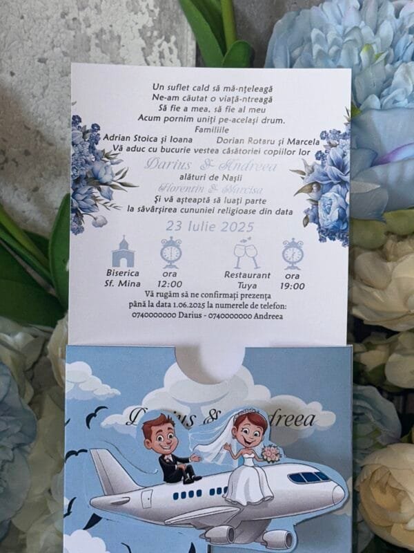 Invitatie slide Avion miri - imagine 4