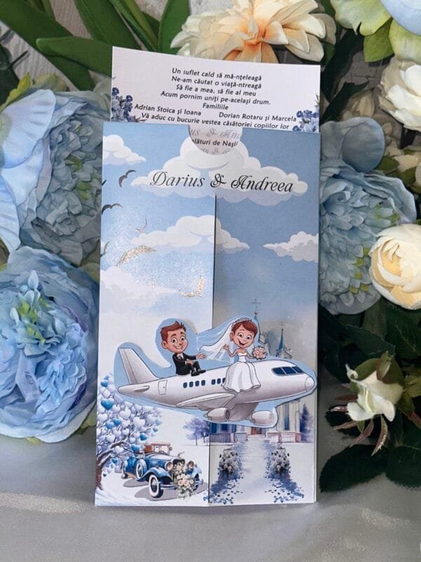 Invitatie slide Avion miri - imagine 3