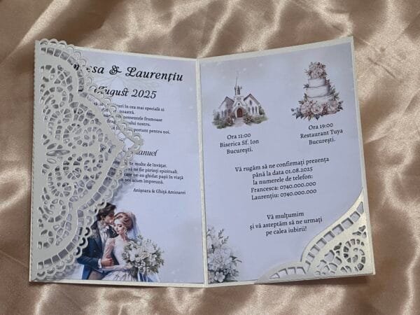 Invitatii elegante cu decupaje - imagine 3