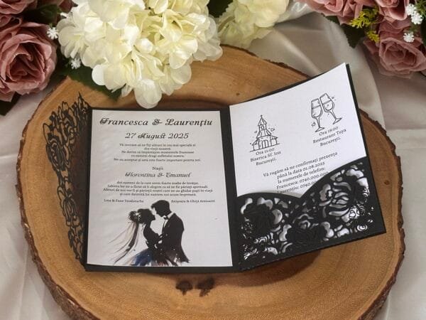Invitatie eleganta cu decupaje - imagine 4