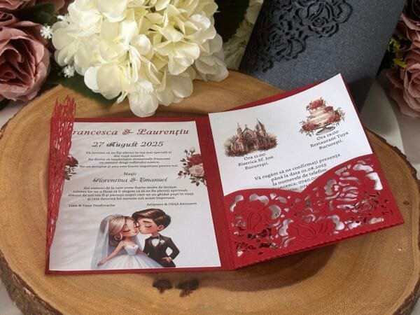 Invitatie eleganta cu decupaje - imagine 5
