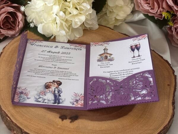 Invitatie eleganta cu decupaje - imagine 7