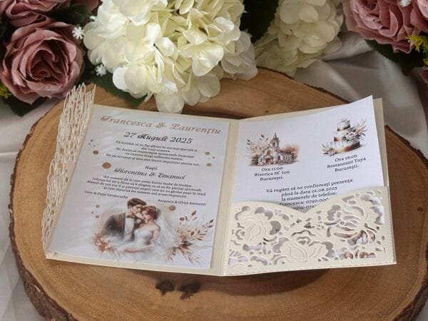 Invitatie eleganta cu decupaje - imagine 8