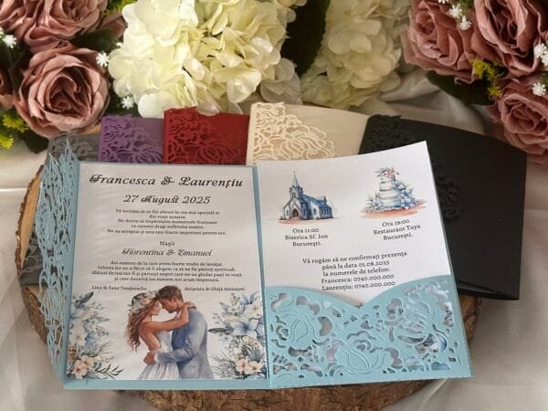 Invitatie eleganta cu decupaje - imagine 11