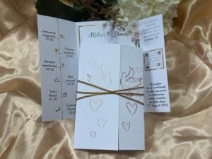 Invitatie porumbei cu auriu
