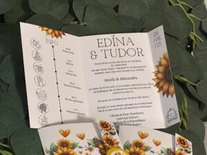 Invitatie floarea soarelui cu sigiliu - imagine 3