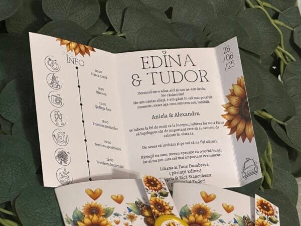 Invitatie floarea soarelui - imagine 3