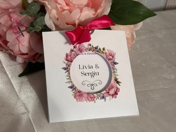Invitatie florala cu plic - imagine 3